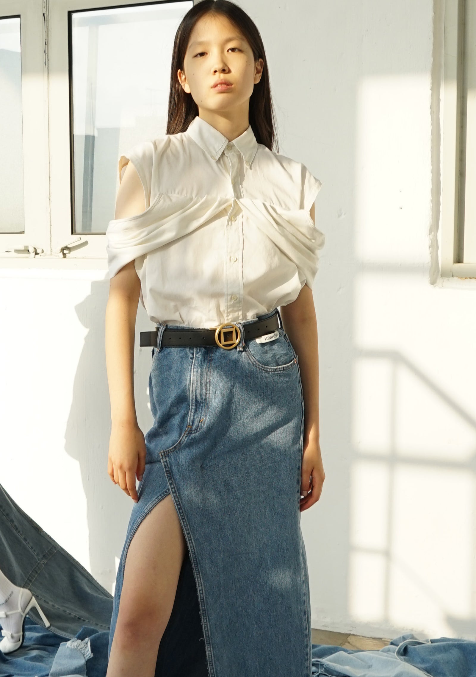 KIMHEKIM ドレープデザインビッグシュシュ